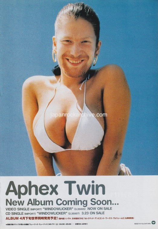 Aphex Twin 1999/04 Windowlicker Japan Single Promo Ad | Warner
