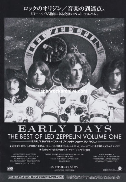 Led Zeppelin 2000/01 Early Days The Best Of Volume One Japan album