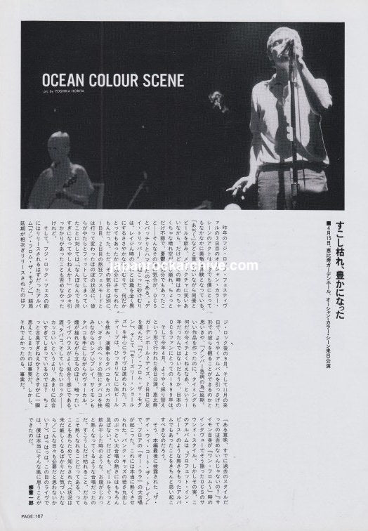 Ocean Colour Scene June 2000 Japanese live review magazine clipping