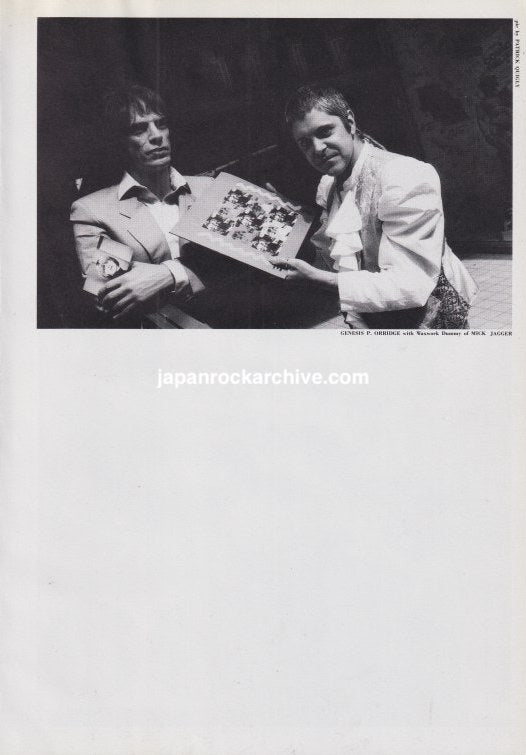 Genesis P-Orridge May 1987 Japanese music press black-and-white pinup mini poster