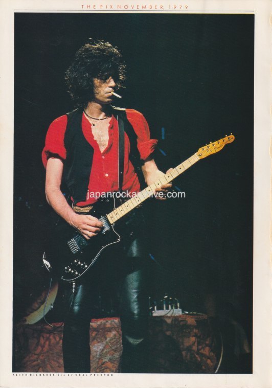 Keith Richards 1979/11 Japanese music press cutting clipping
