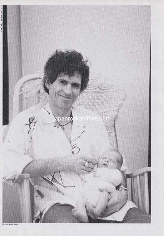 The Rolling Stones 1985/07 Japanese music press cutting clipping - photo pinup - keith richards
