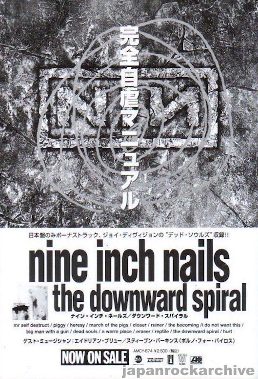 Nine Inch Nails The Downward Spiral 1994 Japanese Promo Ad – Rare
