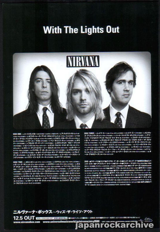 Nirvana 2005/01 With The Lights Out Japan album promo ad – Japan