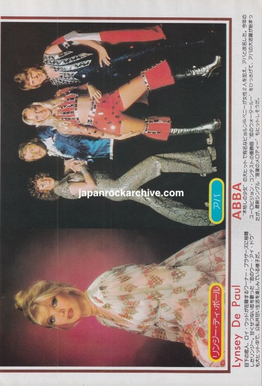 Lynsey De Paul and ABBA 1974 Japanese magazine pinup