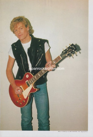 Bryan Adams 1987/10 Japanese music press cutting clipping - photo pinup- with guitar