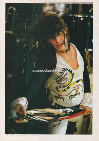 Aerosmith 1979/11 Japanese music press cutting clipping - photo pinup - Steven Tyler on stage