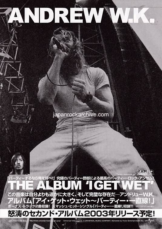 Andrew W.K. 2003 Japan tour concert gig flyer handbill
