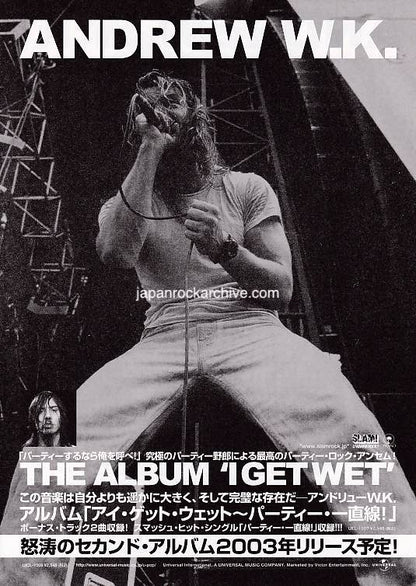 Andrew W.K. 2003 Japan tour concert gig flyer handbill