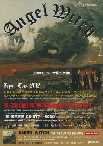 Angel Witch 2012 Japan tour concert gig flyer handbill