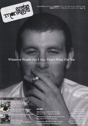 Arctic Monkeys 2006/03 What People Say I Am, That's What I'm Not Japan album / tour promo ad
