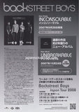 back street boys 2008 Japan tour concert gig flyer handbill