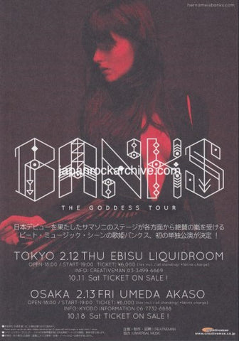 Banks 2015 Japan tour concert gig flyer handbill