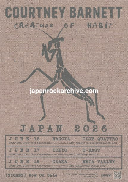 Courtney Barnett 2026 Japan tour concert gig flyer