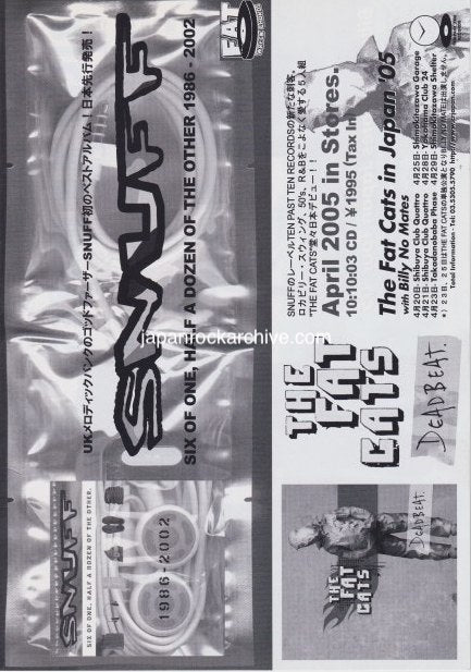 Billy No Mates 2005 Japan album / tour concert gig flyer handbill