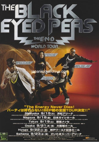 The Black Eyed Peas 2009 Japan tour concert gig flyer handbill