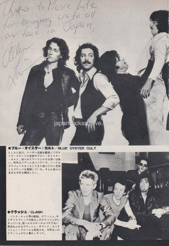 Blue Oyster Cult - The Clash -  Prism 1979/02 Japanese music press cutting clipping - promo photo pinup