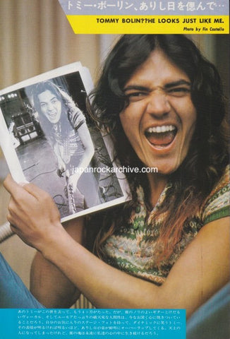 Tommy Bolin 1977/05 Japanese music press cutting clipping - photo pinup