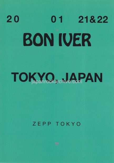 Bon Iver 2020 Japan tour concert gig flyer handbill