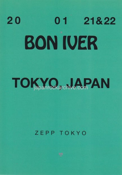 Bon Iver 2020 Japan tour concert gig flyer handbill