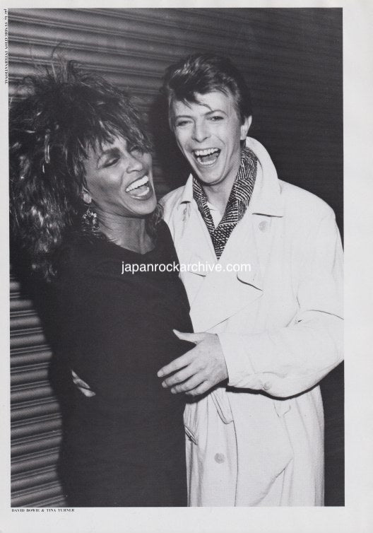 David Bowie & Tina Turner 1985/06 Japanese music press cutting clipping - photo pinup mini poster