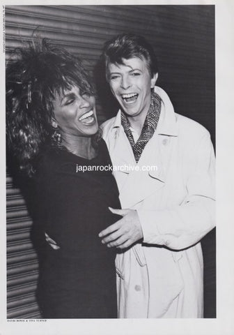 David Bowie & Tina Turner 1985/06 Japanese music press cutting clipping - photo pinup mini poster