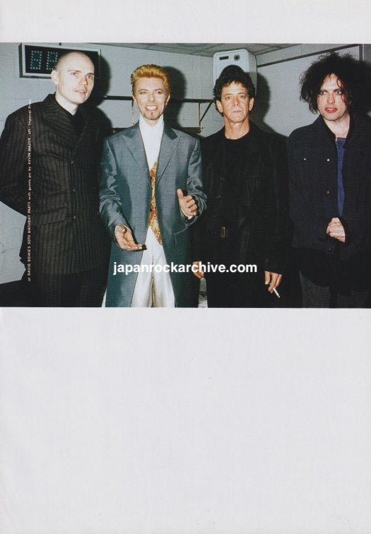 Billy Corgan, David Bowie, Lou Reed, Robert Smith 1997/03 Japanese music press cutting clipping - photo pinup