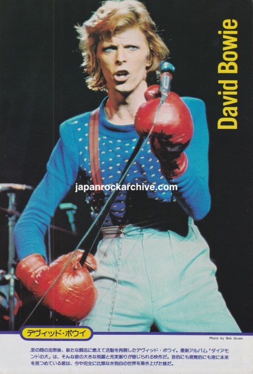 David Bowie 1974 Japanese magazine pinup Diamond Dogs tour