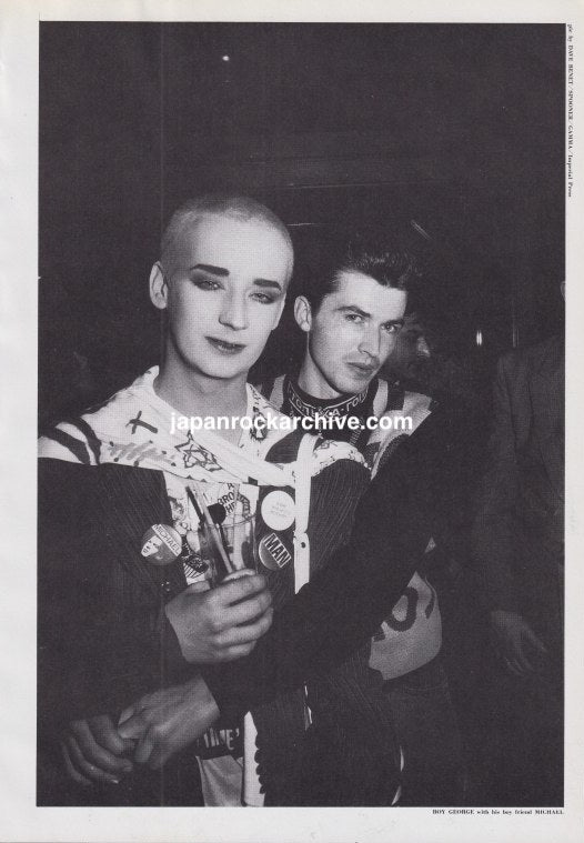 Boy George May 1987 Japanese music press black-and-white pinup mini poster