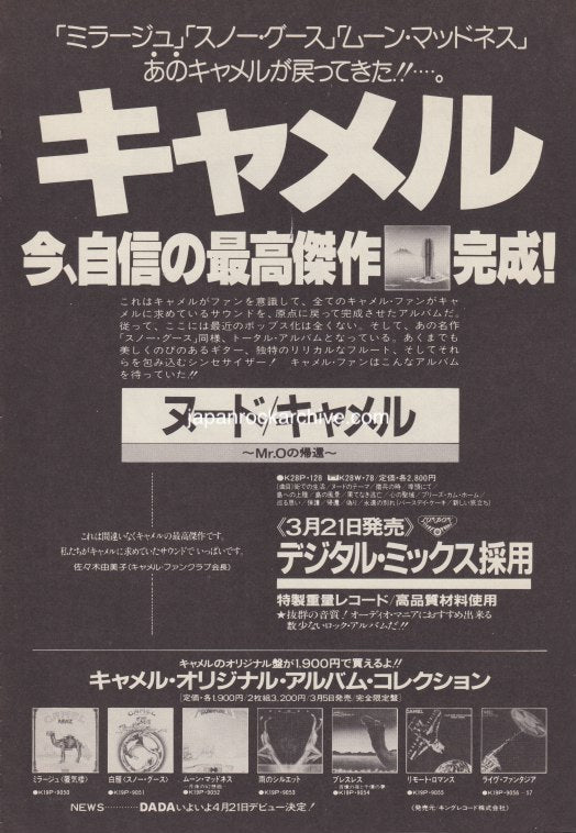 Camel 1981/05 Nude Japan album promo ad