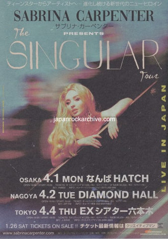 Sabrina Carpenter 2019 Japan tour concert gig flyer handbill