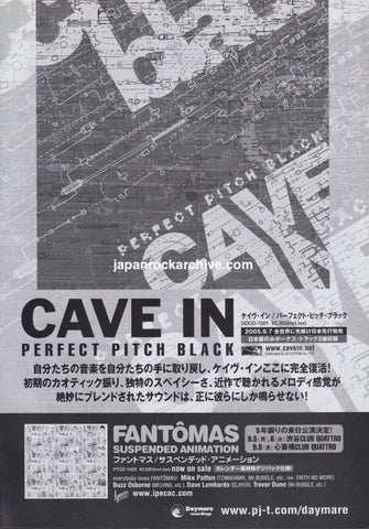 Cave In 2005/10 Perfect Pitch Black Japan album promo ad