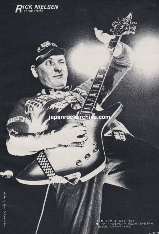 Rick Nielsen 1980/04 Japanese music press cutting clipping - photo pinup poster - cheap trick
