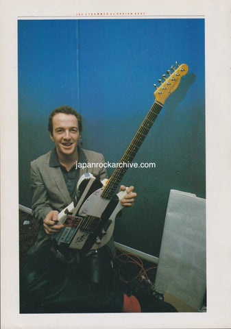 The Clash 1981/04 Japanese music press cutting clipping - photo pinup - joe strummer with fender telecaster guitar