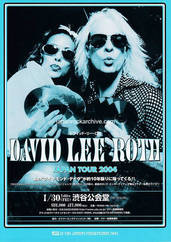 David Lee Roth 2004 Japan tour concert gig flyer handbill