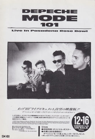 Depeche Mode 1991/01 Live In Pasadena Rose Bowl Japan video / ld promo ad