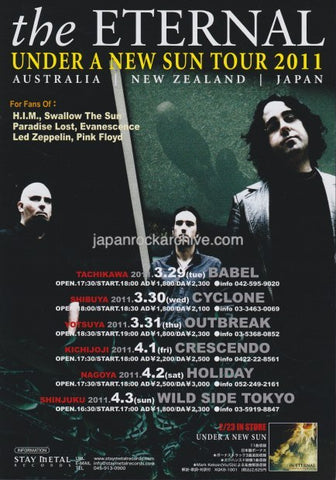The Eternal 2011 Japan tour concert gig flyer handbill