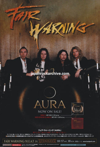 Fair Warning 2009/08 Aura Japan album promo ad