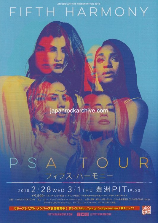 Fifth Harmony 2018 Japan tour concert gig flyer handbill