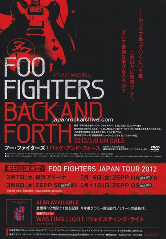 Foo Fighters 2012/03 Back And Forth Japan dvd / tour promo ad