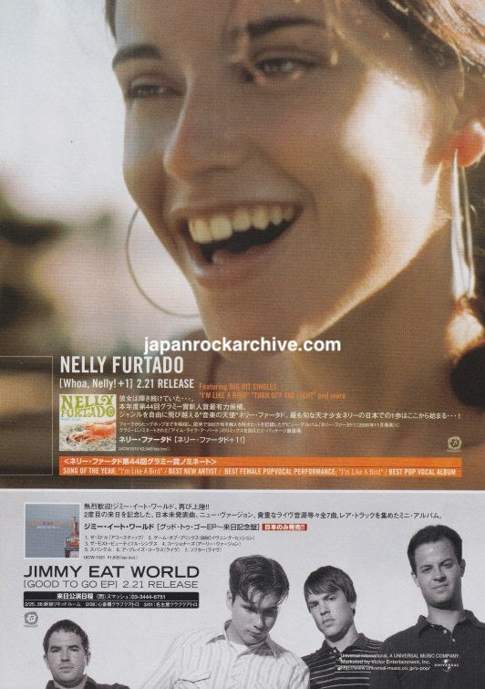 Nelly Furtado Whoa Nelly +1 and Jimmy Eat World Good to Go EP March 2002 Japanese magazine promo ad