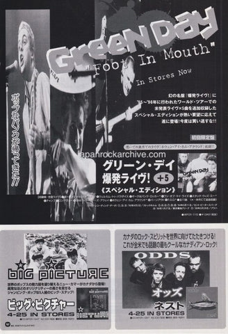 Green Day 1997/06 Foot In Mouth Japan album promo ad