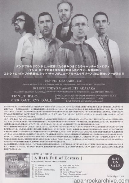 Hot Chip 2019 Japan tour concert gig flyer