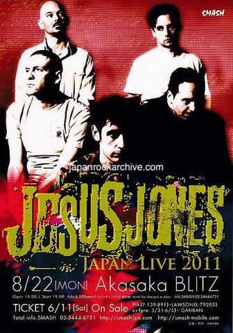 Jesus Jones 2011 Japan tour concert gig flyer handbill