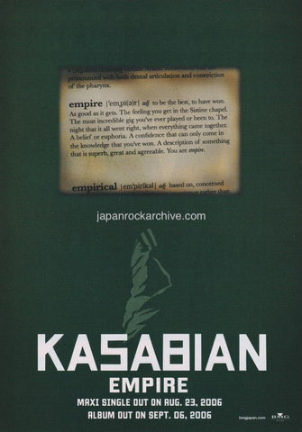 Kasabian 2006/08 Empire Japan album promo ad