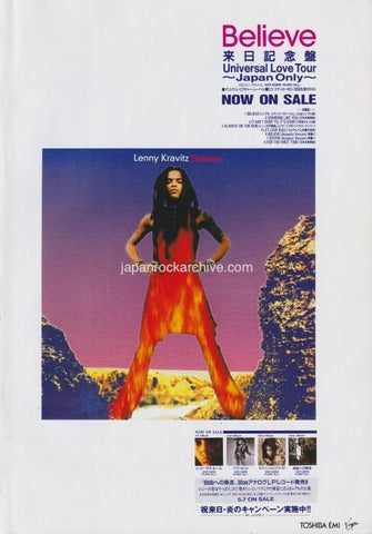 Lenny Kravitz 1993/06 Believe Japan album promo ad