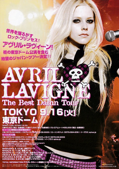 Avril Lavigne 2008 Japan tour concert gig flyer handbill