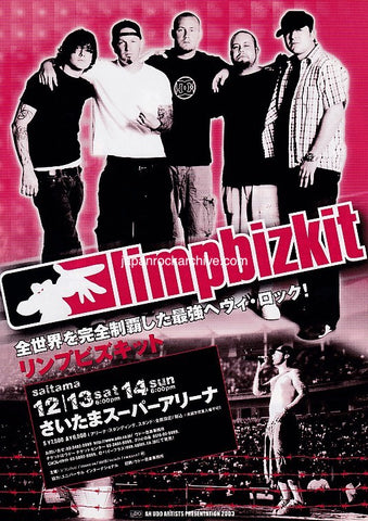 Limp Bizkit 2003 Japan tour concert gig flyer handbill