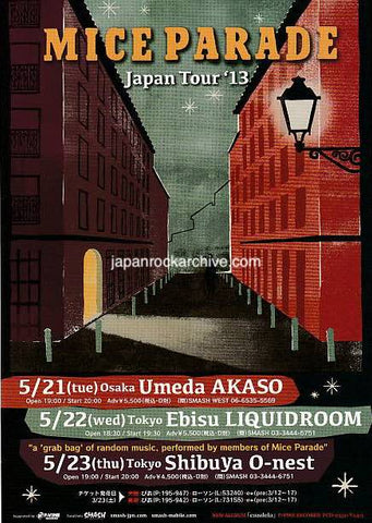 Mice Parade 2013 Japan tour concert gig flyer handbill