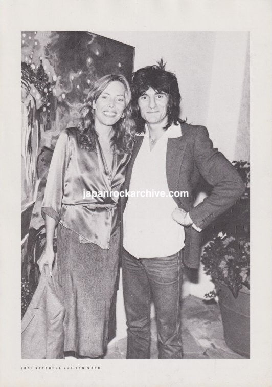 Joni Mitchell and Ron Wood 1981 Japanese magazine pinup